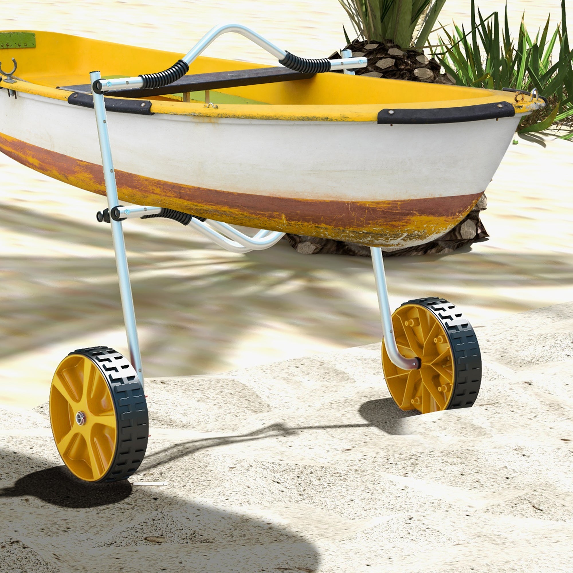 Soozier Alumnium Kayak Cart Dolly, Kayak Wheels with Adjustable Height and Width, for Kayaks, Canoes, Paddleboards