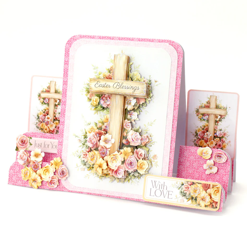 Die Cut Decoupage – Wooden Cross & Roses (pack of 3)