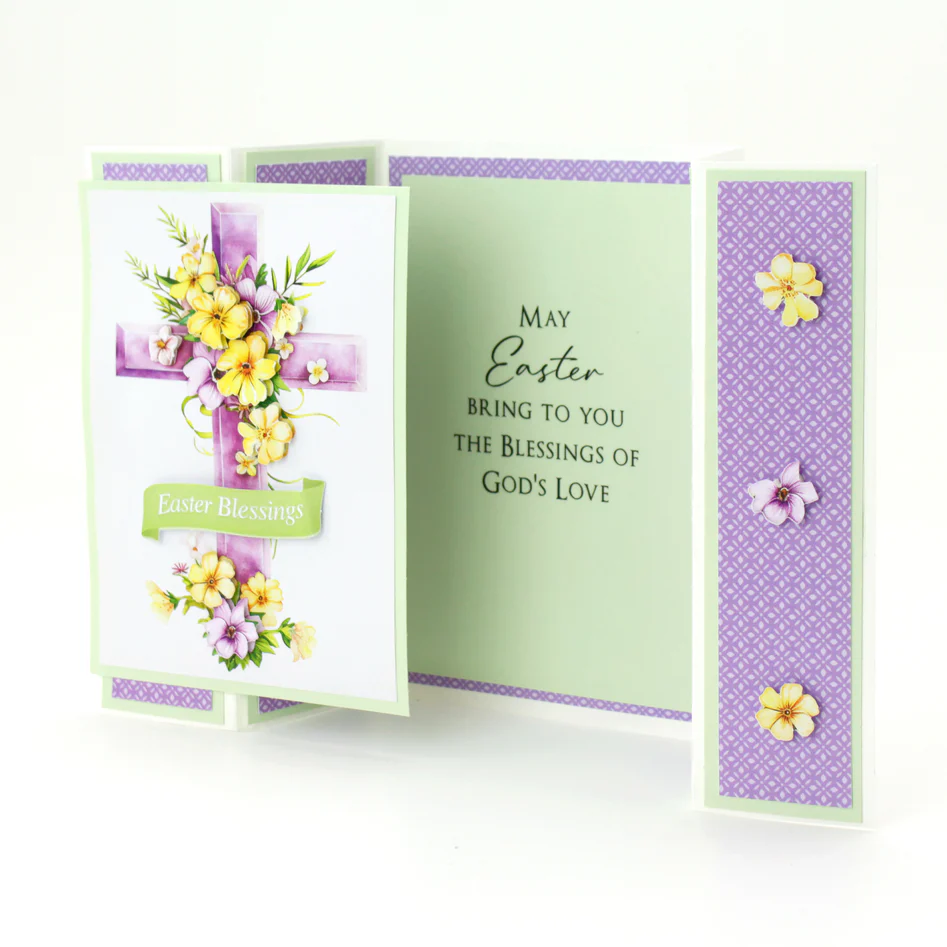 Die Cut Decoupage – Lilac Floral Cross (pack of 3)