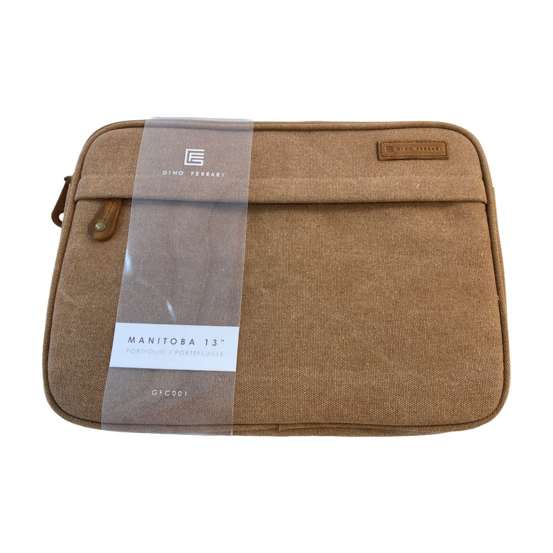 Gino Ferrari - Sac à manches 13 pouces Manitoba avec poche avant, matériau durable - Brun jean