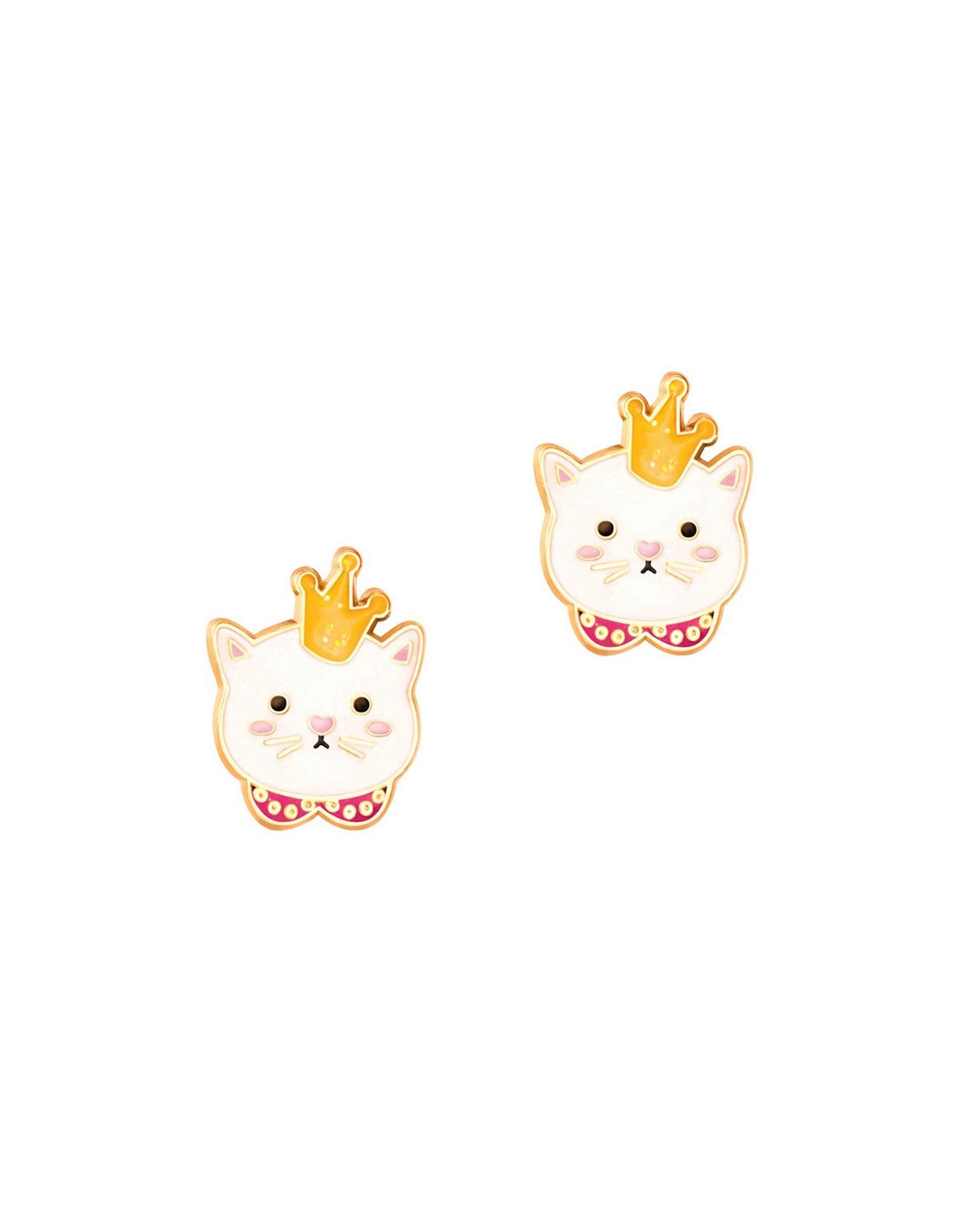 Enamel Stud Earrings - Kitty Princess - Girl Nation