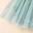 Girls' Multi-color Mesh Flounced Sleeve Short Sleeved Kazakhstan Dress