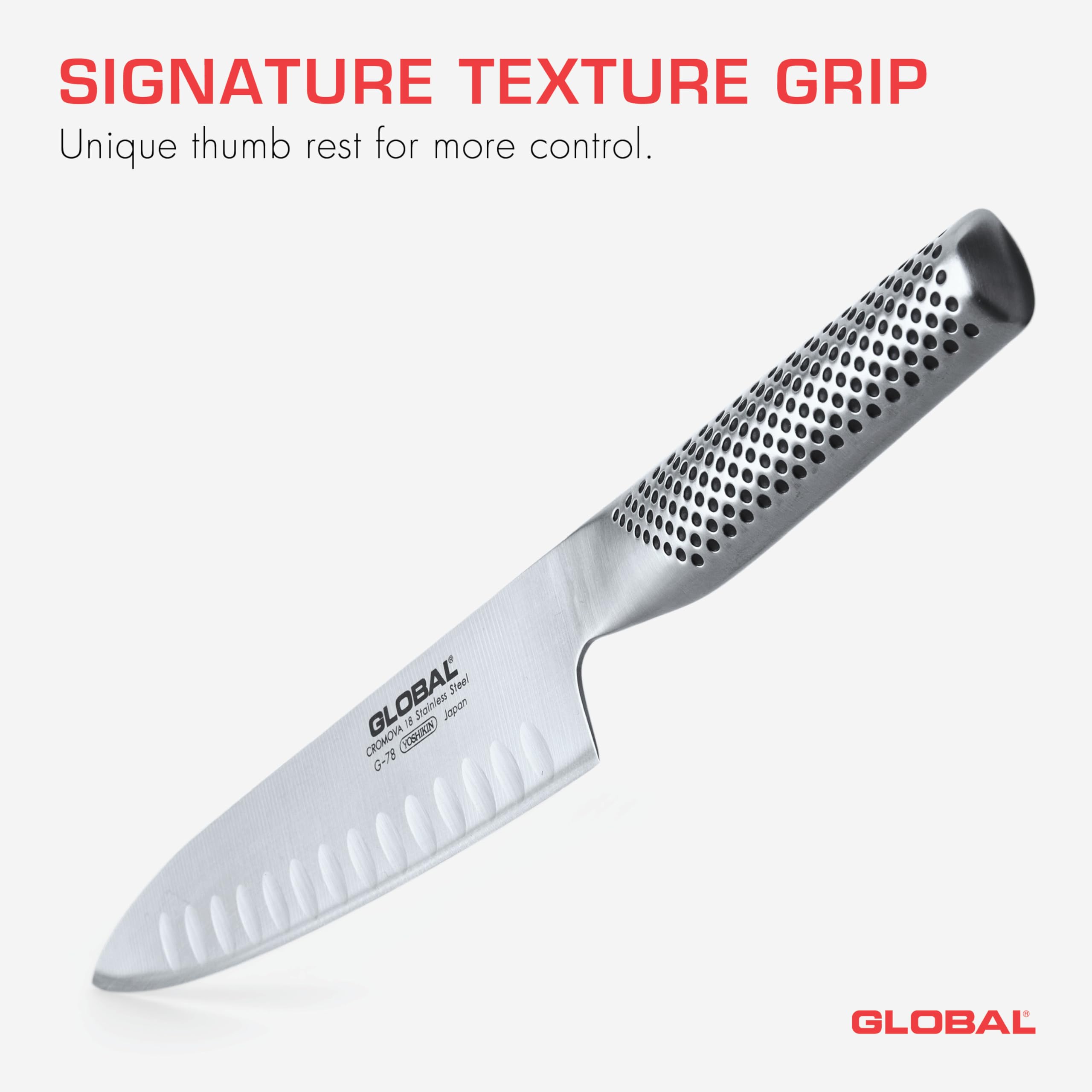 Global - Couteau de cuisine cannelé 18cm/7