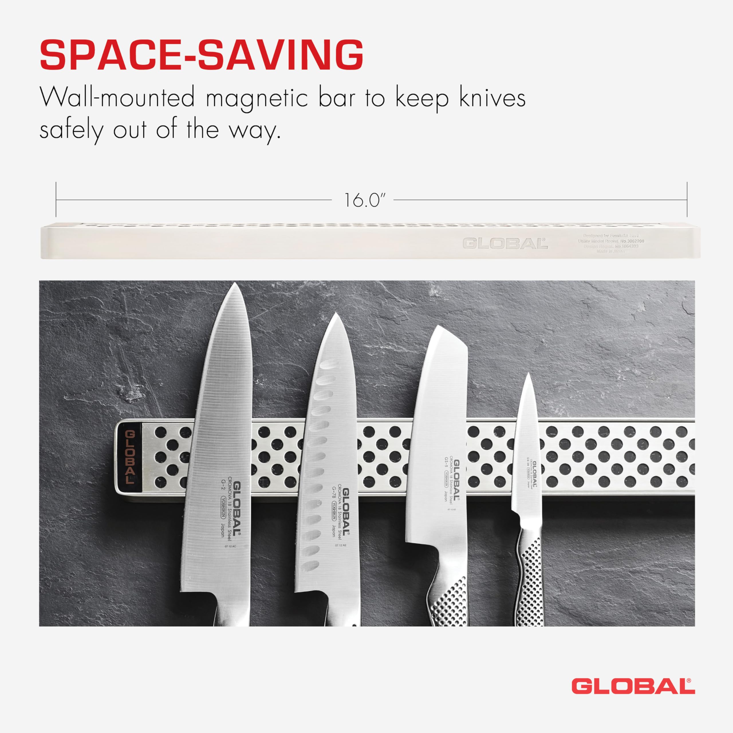 Global - Knife Rail Magnetic 14cm/16