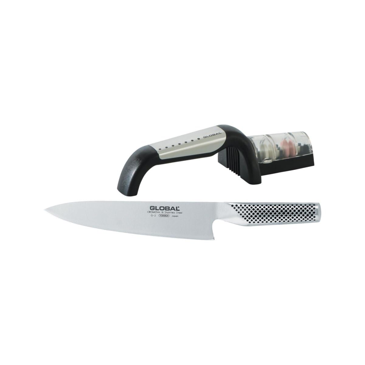 Global - Knife & Sharpener Set 2pc Starter Set (G2, G91SB Sharpener)