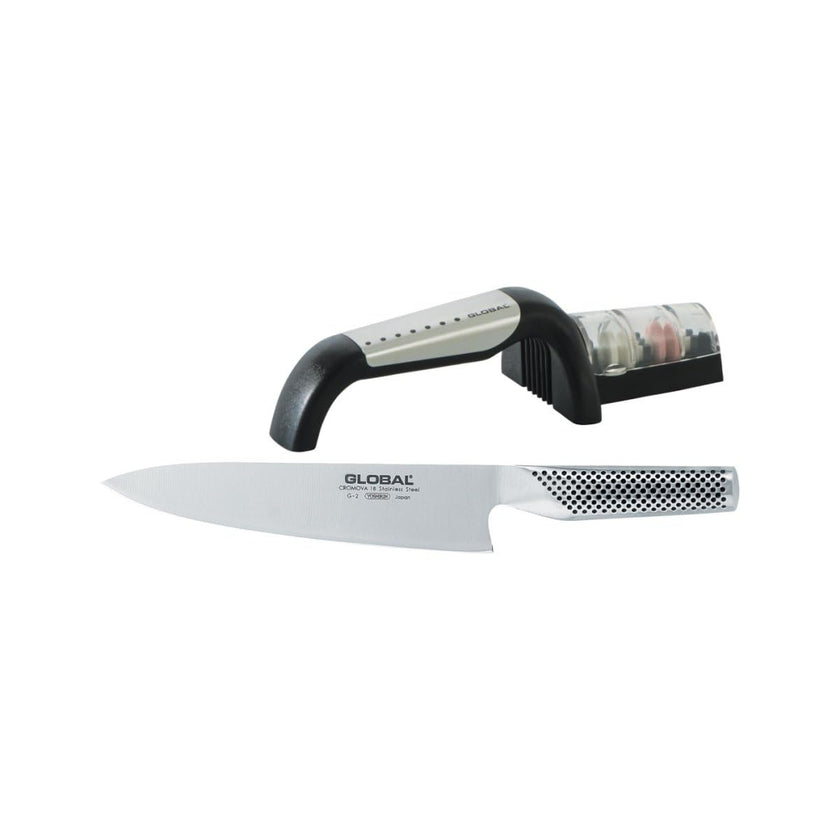 Global - Knife & Sharpener Set 2pc Starter Set (G2, G91SB Sharpener)