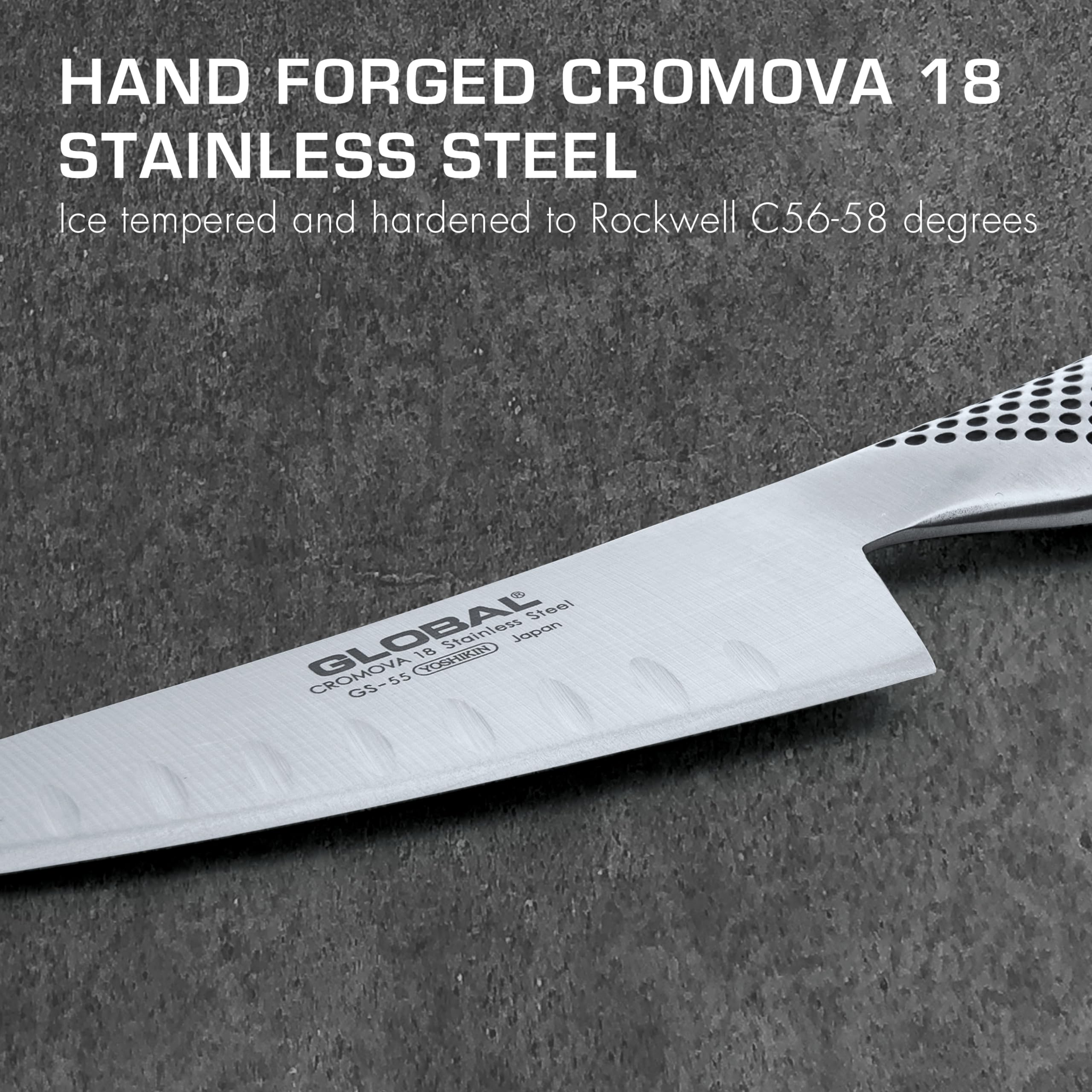 Global - Couteau Santoku Oriental à rainures 12cm/4.75
