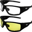 Global Vision Kinetic Adjustable Padded Motorcycle Sunglasses. Safety Rated Soft-Touch Riding Glasses