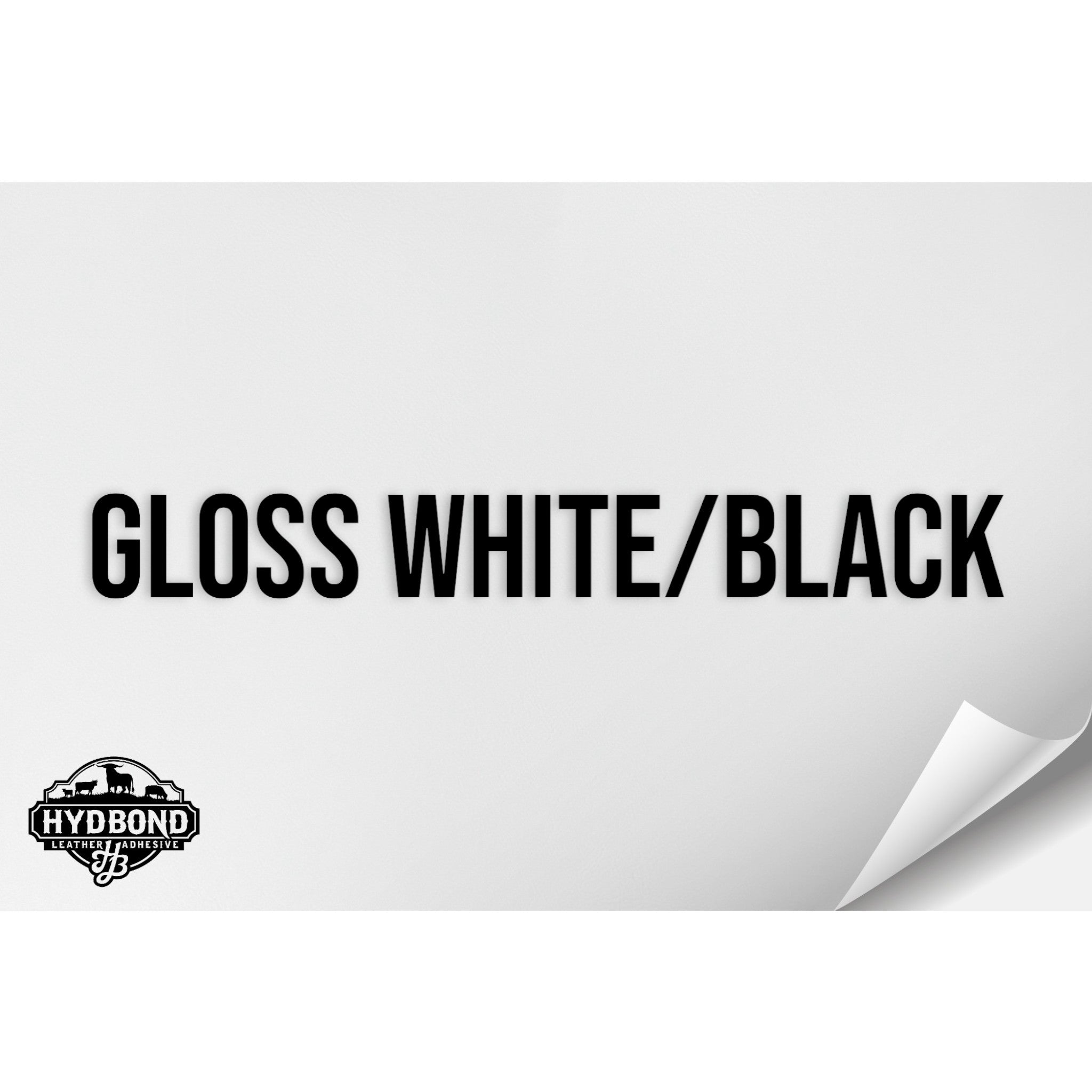 GLOSS WHITE/BLACK WITH ADHESIVE HYDBOND LEATHERETTE SHEET (12