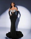 Gloves Hollow-out Low Cut Velvet Tube Top Dress Dinner Party