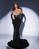 Gloves Hollow-out Low Cut Velvet Tube Top Dress Dinner Party