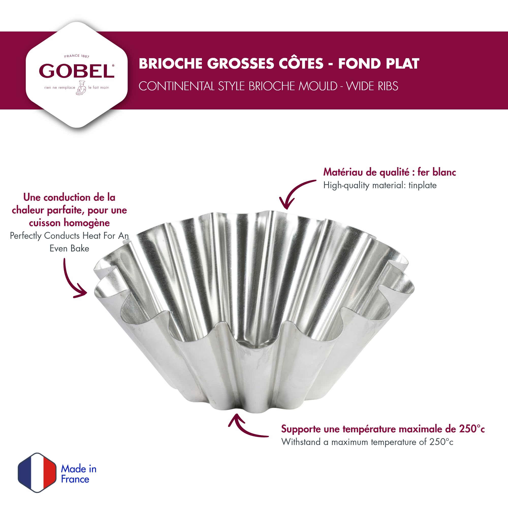 Gobel - Brioche Large Mold/Wide Ribs 22x8.7cm/8.7x3.4