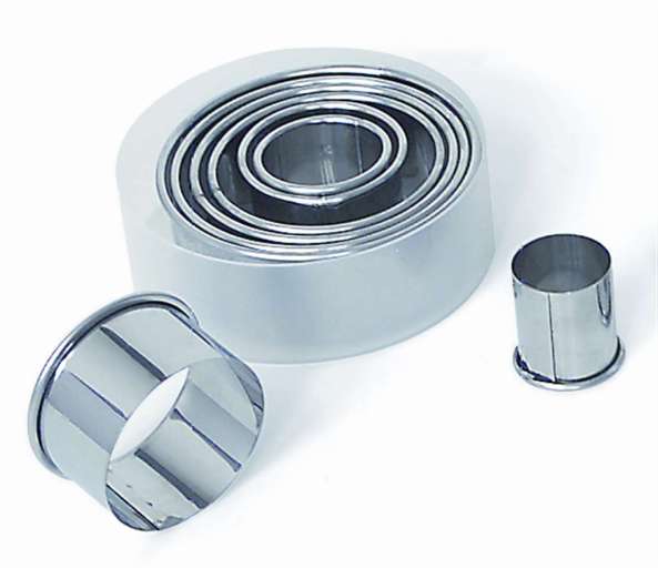 Gobel - Pastry Cutter Set Round 8pc Set 3.5-10x3.6cm/1.3-4x1.4