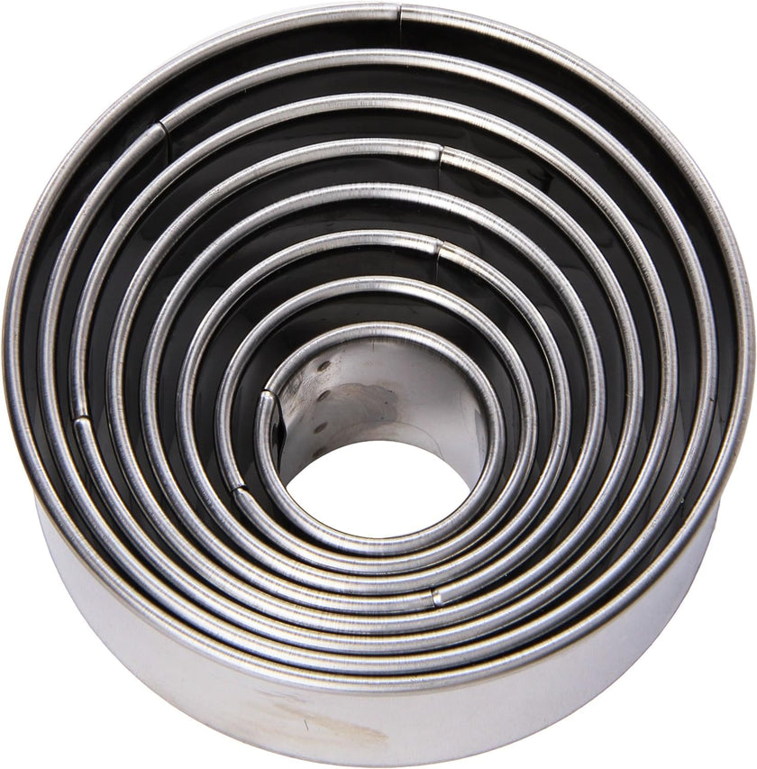 Gobel - Pastry Cutter Set Round 8pc Set 3.5-10x3.6cm/1.3-4x1.4