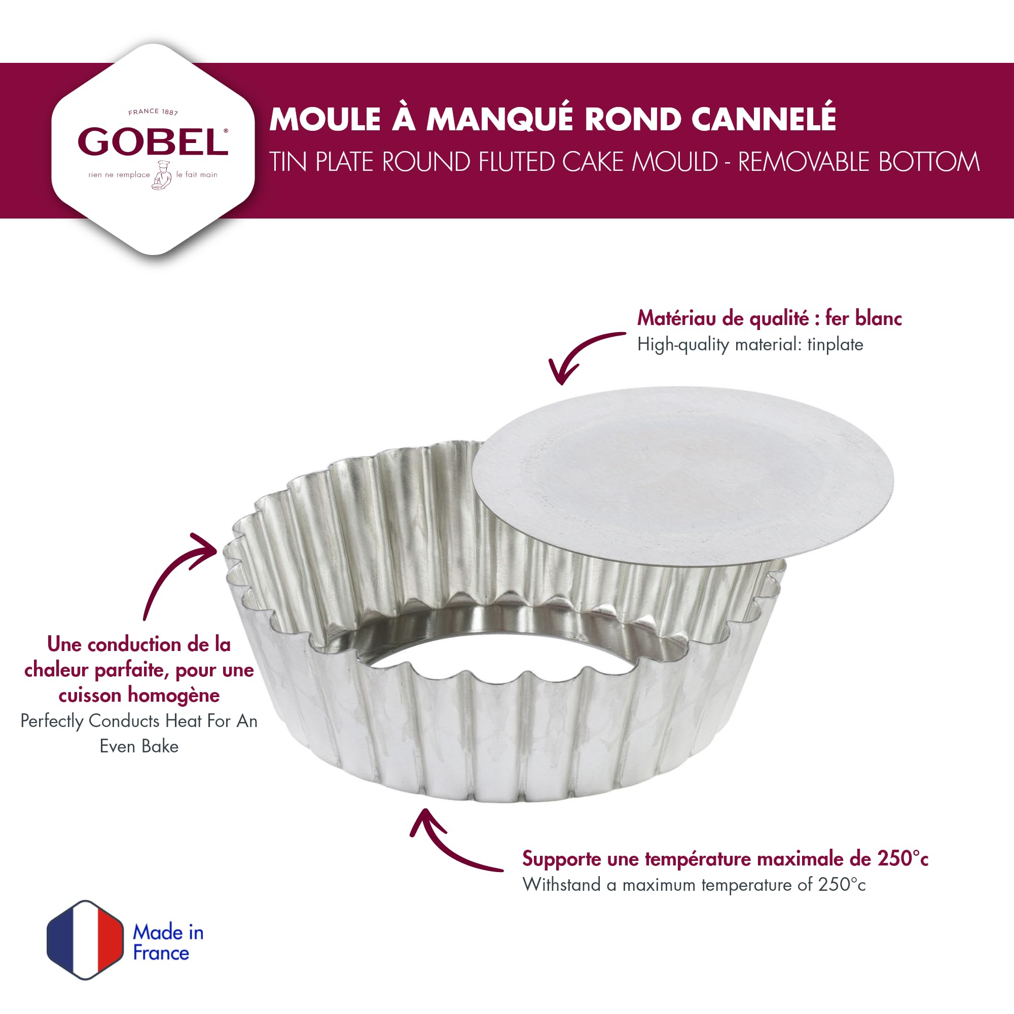 Gobel - Quiche Mold LB w/Narrow Ribs 15x4cm/6x1.6
