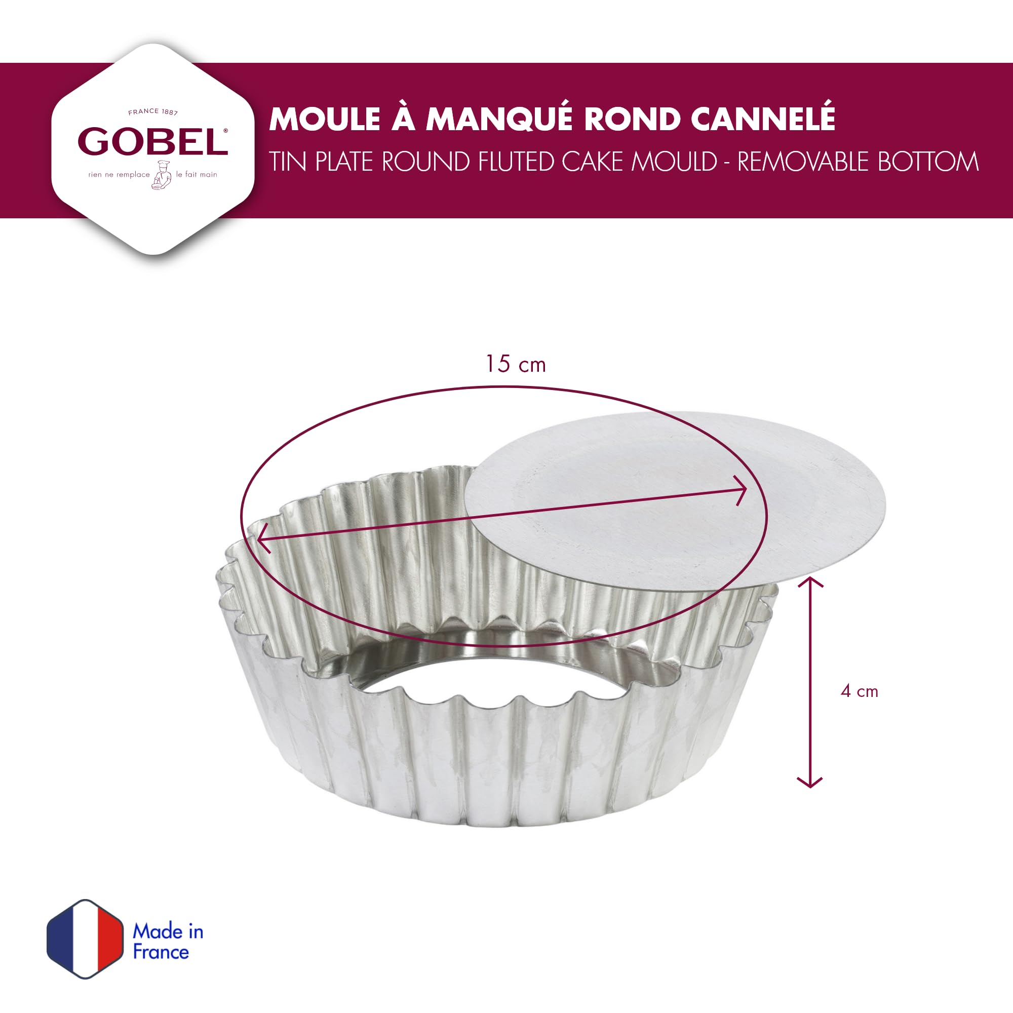 Gobel - Quiche Mold LB w/Narrow Ribs 15x4cm/6x1.6