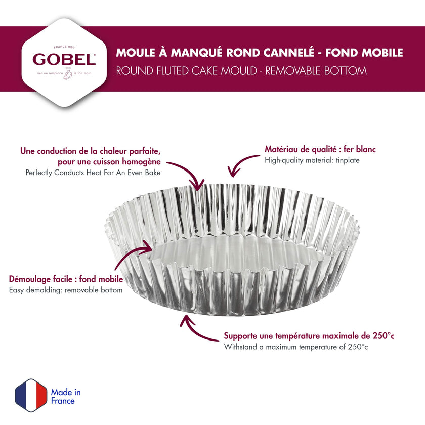Gobel - Quiche Mold LB w/Narrow Ribs 25x5cm/10x2