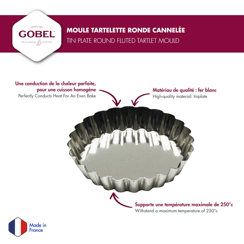 Gobel - Tart Mold Fluted Round 7x1cm/2.8x0.4