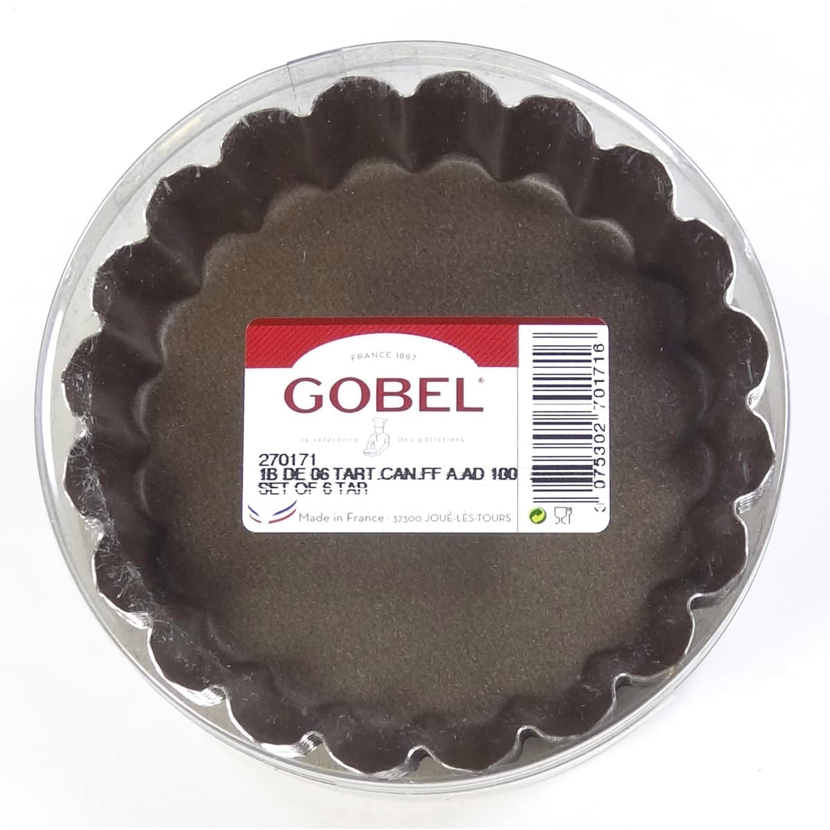 Gobel - Tart Mold Set Round Fluted 6pc/Set 10x1.8cm/4x0.7