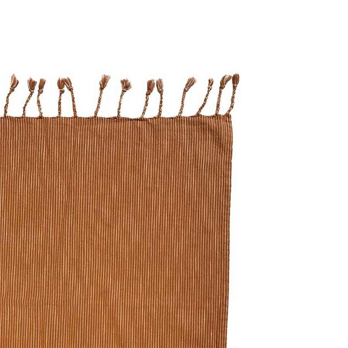 Gobi Bed Cover - Stripe - Caramel / Offwhite