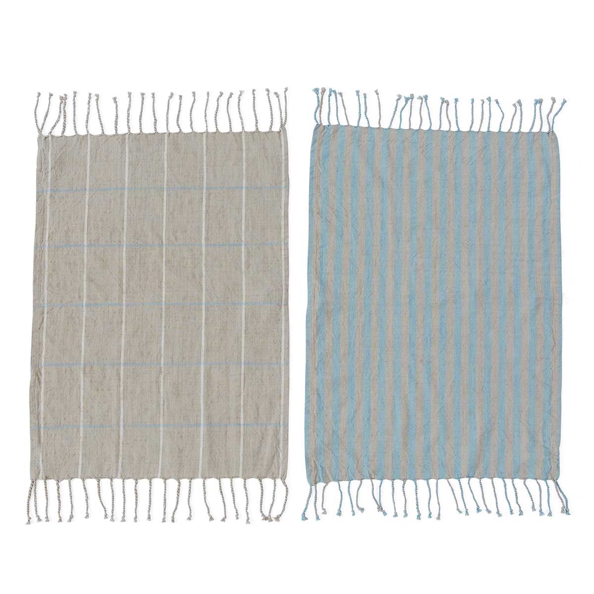 Gobi Tea Towel Tourmaline / Grey - Pack of 2 - H50 x W70 cm