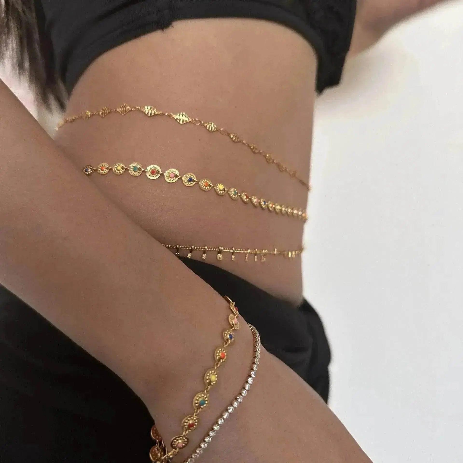 Gold-plated Titanium Steel Vintage Tassel Diamond Piece Waist Chain