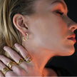 HAMIA: Zirconia Embellished Beaded Hoop Earrings