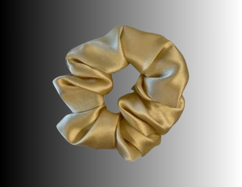 Silk Hair Scrunchie Gold
