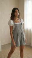 Goldie - Relaxed Fit Short-All Romper In Black Gingham