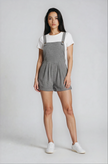 Goldie - Relaxed Fit Short-All Romper In Black Gingham