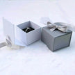 Gray White Ribbon Bowknot Jewelry Box