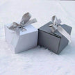 Gray White Ribbon Bowknot Jewelry Box
