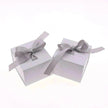 Gray White Ribbon Bowknot Jewelry Box
