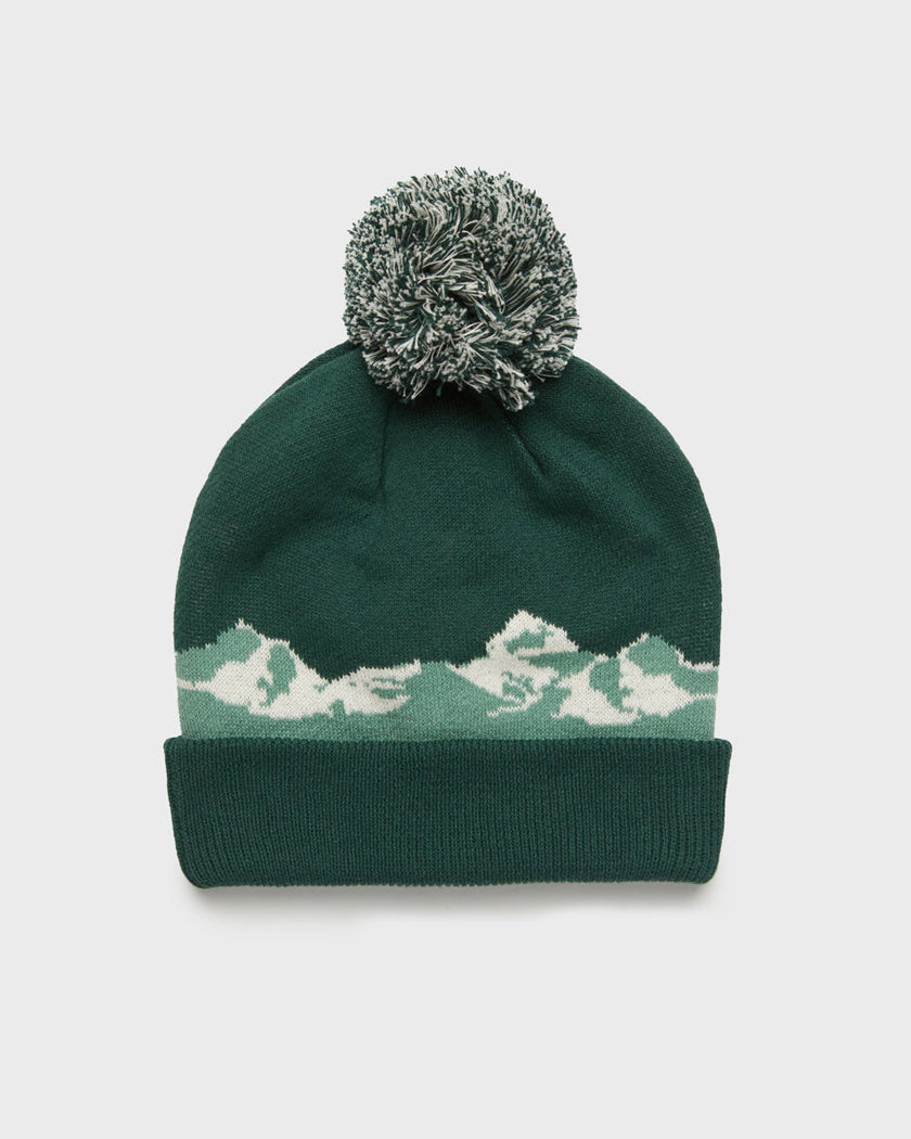 Mountain Scenic Pom Beanie