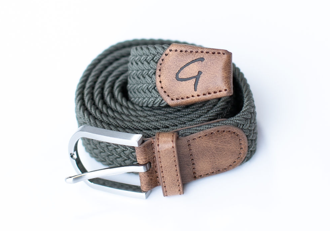 Braided Belt - Green/Brown