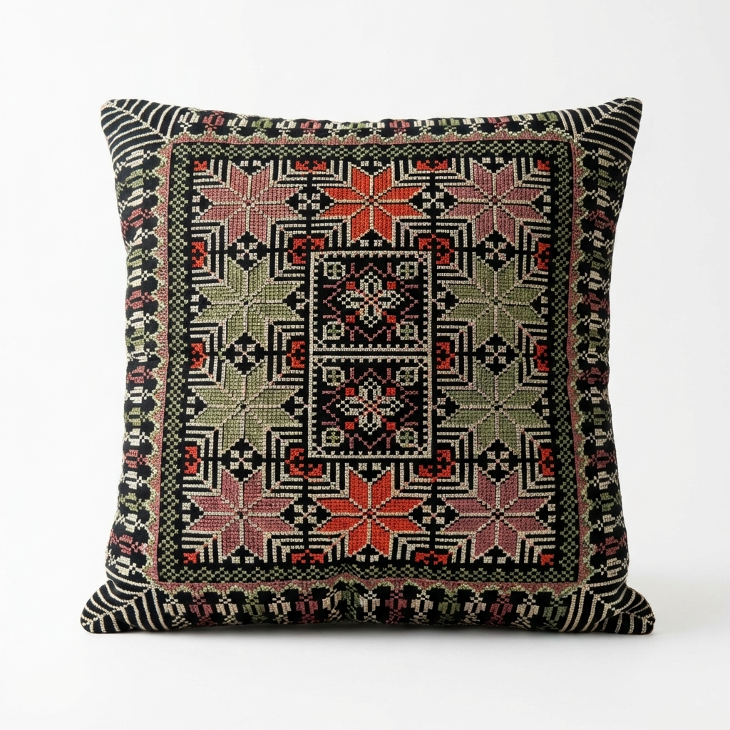 Olive Green – Tatreez Embroidery | 16x16