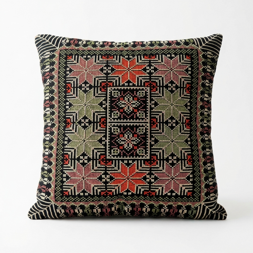 Olive Green – Tatreez Embroidery | 16x16