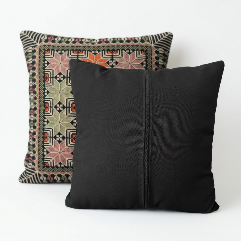 Olive Green – Tatreez Embroidery | 16x16