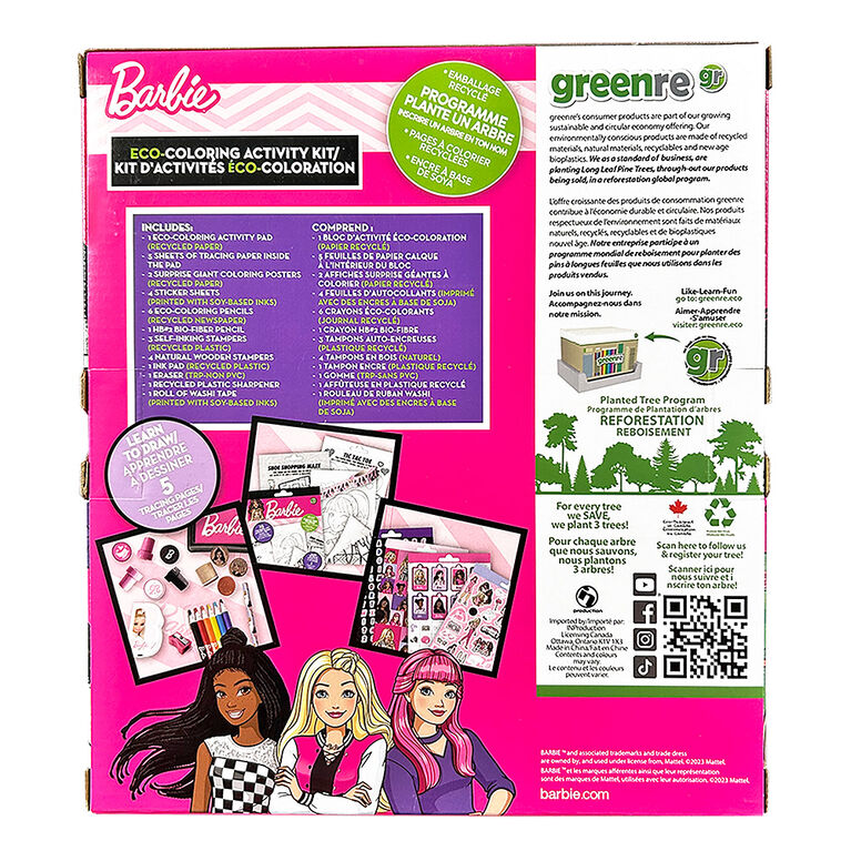 Greenre - BARBIE - Coffret de coloriage écologique