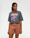 Emerald Edge Oversized Crop T-Shirt