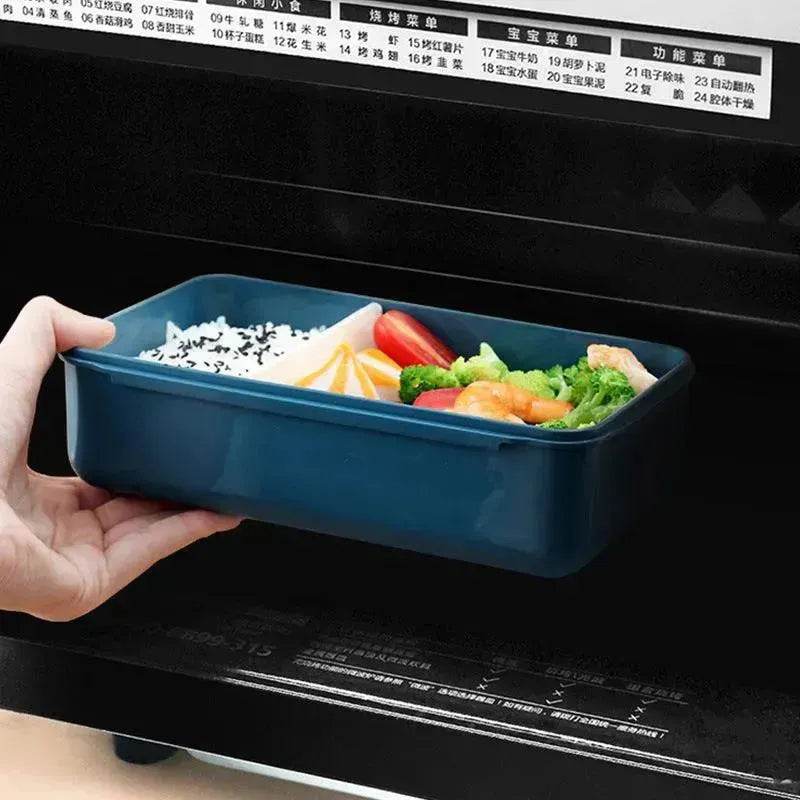 Grid Lunch Box Children's Lunch Box Set Ins Student Office Worker Insulated Lunch Box Plastic Sealed Fresh-Keeping Box