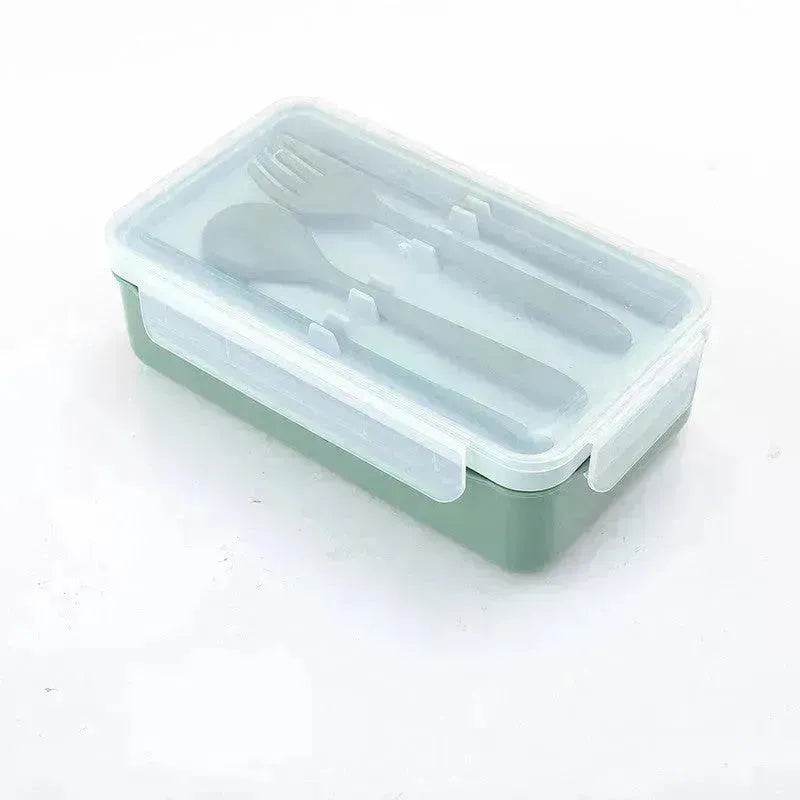 Grid Lunch Box Children's Lunch Box Set Ins Student Office Worker Insulated Lunch Box Plastic Sealed Fresh-Keeping Box