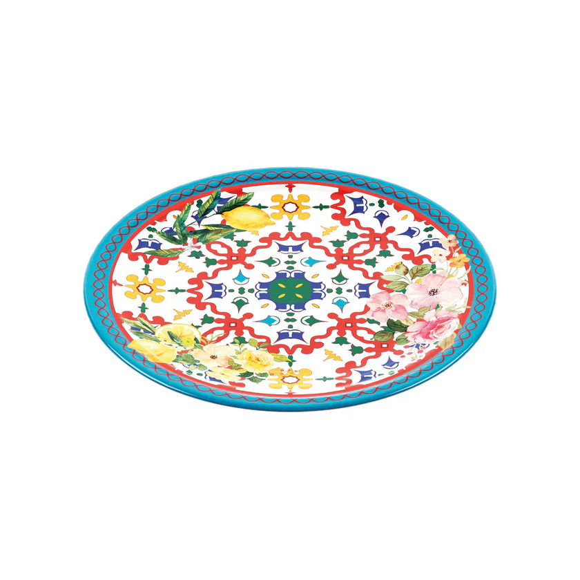 Guzzini - Assiette de dîner - Motif Fleurs et Citron
