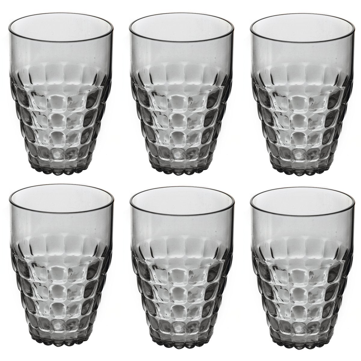 Guzzini - Tiffany - Verre à eau gris (lot de 6)