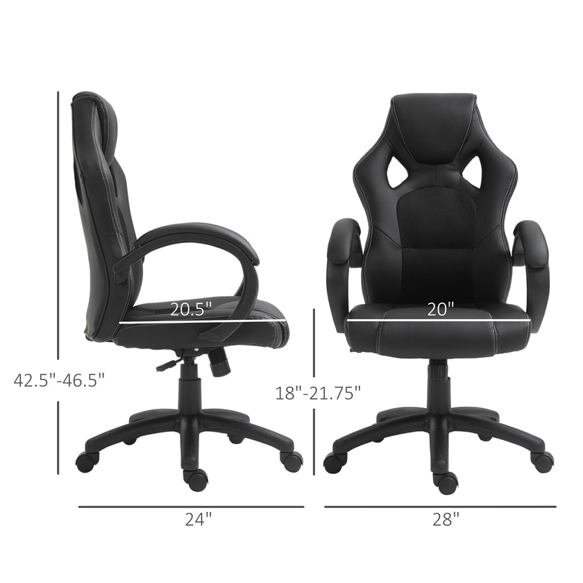 Erling Gaming-Office Chair with Swivel and Tilt Functions-Black