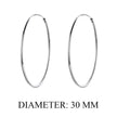 Stylish 925 Sterling Silver Large Hoop Earrings for Women - Trendy Circle Endless Huggie Big Hoops (30/40mm)