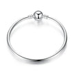 Sterling Silver Snake Chain Bangle Bracelet with CZ Pavé