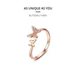 925 Sterling Silver CZ Butterfly Open Ring