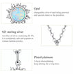 925 Sterling Silver White Opal Sun Pendant Necklace - Apollo Chain for Women