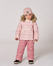 One-Piece Baby Snug Snowsuit Designed For Car Seat Pink Mini Flowers